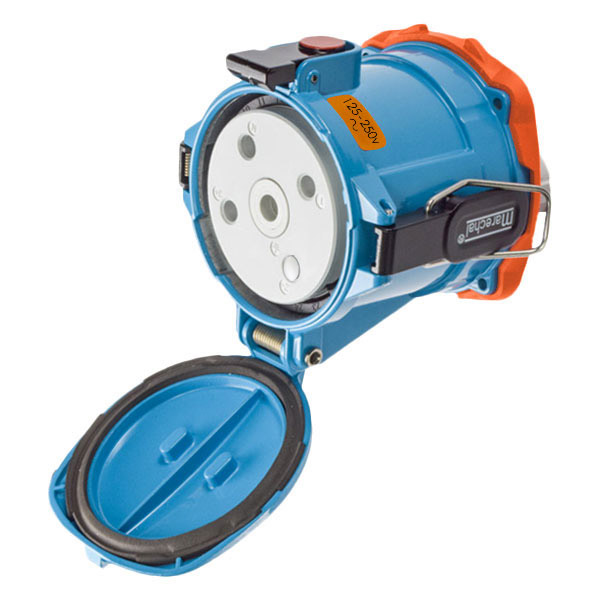 37-94076 - DS100 RECEPTACLE METAL BLUE SIZE 5 TYPE 3R 2P+N+G 100A 125/250 VAC 60 Hz NO AUX